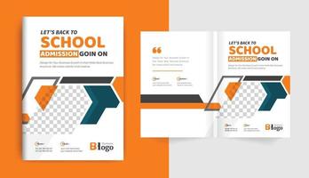 design de layout de capa de brochura de admissão de educação moderna colorida para negócios corporativos e tema de uso corporativo vetor
