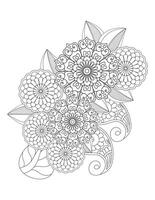 desenho de flor mehndi para desenho de henna para colorir adulto vetor