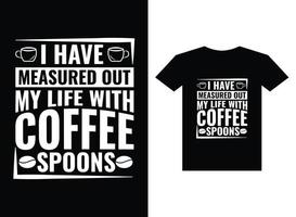 tipografia de design de camiseta de café para impressão vetor