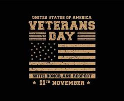 design de camiseta vetorial do dia dos veteranos vetor
