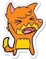 adesivo de uma raposa de desenho animado com raiva vetor