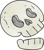 crânio de desenho animado desenhado à mão peculiar vetor