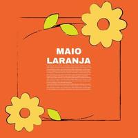 maio laranja campanha contra a violência pesquisa de crianças 18 de maio escrito em português vetor