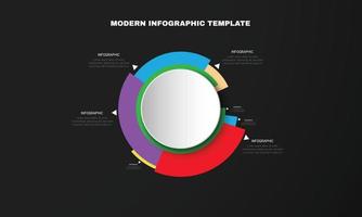 modelo de infográfico de vetor com etiqueta de papel, círculos integrados. conceito de negócios. para conteúdo, diagrama, fluxograma, etapas, peças, infográficos de linha do tempo, fluxo de trabalho, gráfico.