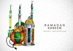 design de fundo aquarela ramadan vetor