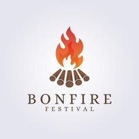 fogueira festival de fogueira isolado logotipo ilustração vetorial design