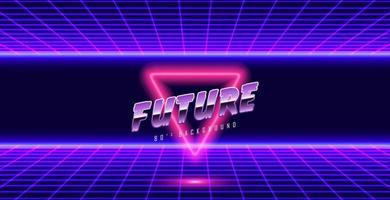 estilo de grade de paisagem de fundo dos anos 80. synthwave, design de papel de parede retrowave. vetor