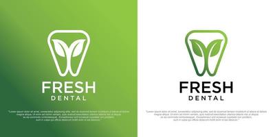 vetor de design de modelo de logotipo dental de natureza