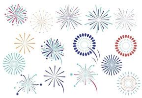 coleção de objetos de festa com ilustração de firework.vector para ícone, adesivo, elemento printable.editable vetor