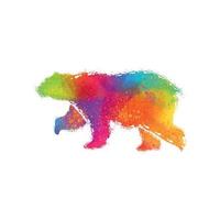 ilustração de arte digital de urso colorido pronta para impressão vetor