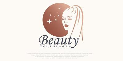mulheres de beleza de luxo, salão de beleza, design de logotipo de spa vetor