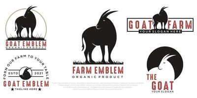 vetor de design de conjunto de ícones de logotipo de cabra