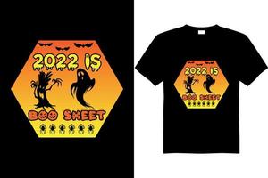 design de camiseta de halloween 2022 vetor