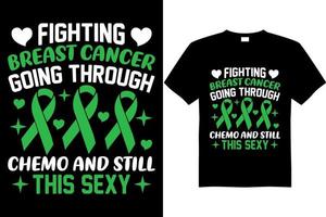 vetor de design de camiseta de conscientização de câncer de mama