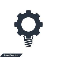 ilustração em vetor logotipo ícone engrenagem lâmpada. modelo de símbolo de inovação de conhecimento para coleção de design gráfico e web