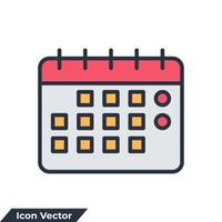 ilustração em vetor logotipo ícone calendário. modelo de símbolo de calendário para coleção de design gráfico e web