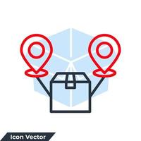 ilustração em vetor logotipo ícone distribuição. modelo de símbolo de serviço de logística de entrega de encomendas para coleção de design gráfico e web