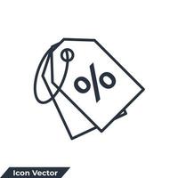 desconto ícone logotipo ilustração vetorial. modelo de símbolo de etiquetas de compras para coleção de design gráfico e web vetor