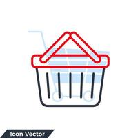 cesta ícone logotipo ilustração vetorial. modelo de símbolo de cesta de compras para coleção de design gráfico e web vetor