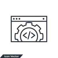 ilustração em vetor desenvolvimento ícone logotipo. modelo de símbolo de software para coleção de design gráfico e web