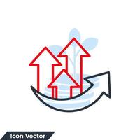 ilustração em vetor crescimento ícone logotipo. modelo de símbolo gráfico para coleção de design gráfico e web
