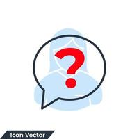 pergunta ícone logotipo ilustração vetorial. modelo de símbolo de ponto de interrogação para coleção de design gráfico e web vetor