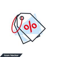desconto ícone logotipo ilustração vetorial. modelo de símbolo de etiquetas de compras para coleção de design gráfico e web vetor