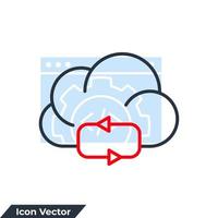 sincronização nuvem ícone logotipo ilustração vetorial. modelo de símbolo de computação em nuvem para coleção de design gráfico e web vetor