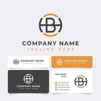 letter bh circle logo, adequado para qualquer negócio relacionado às iniciais bh ou hb. vetor