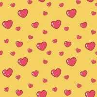padrão sem emenda de coração rosa, sobre um fundo branco. amor, dia dos namorados. ilustração vetorial vetor