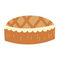 ilustração desenhada à mão de uma deliciosa torta, ilustração vetorial. vetor