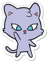 adesivo de um gato bonito dos desenhos animados vetor