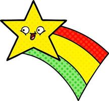 estilo de quadrinhos desenho animado atirando estrela do arco-íris vetor