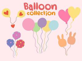 coleção fofa de balão vetor