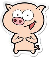 adesivo de um desenho animado de porco vetor