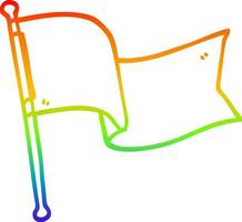 desenho de linha de gradiente de arco-íris desenho de bandeira branca acenando vetor