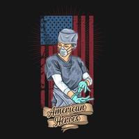 heróis americanos do trabalhador da saúde poster