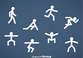 Pessoas Stickman Exercise Icons vetor