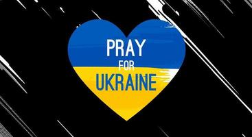 conceito de oração de forma de amor de bandeira da ucrânia. orar pela paz da ucrânia. salvar a ucrânia da rússia. desenho vetorial vetor