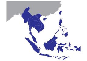 Mapa do estado livre do Sudeste Asiático vetor