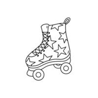 patins quad com estrelas isoladas no fundo branco. ilustração vetorial desenhada à mão em estilo doodle. perfeito para decorações, cartões, logotipo, vários designs. vetor