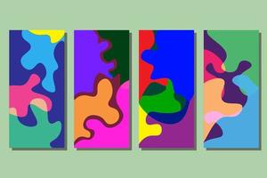 conjunto de vetores abstratos. forma líquida abstrata de várias cores. usado para modelos de mídia social, tapeçarias, papéis de parede para smartphones, designs da web e muito mais
