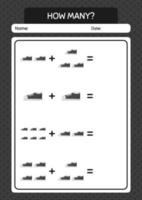 quantos jogo de contagem com sapatos. planilha para crianças pré-escolares, folha de atividades para crianças vetor