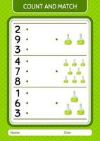 contar e combinar jogo com garrafa química. planilha para crianças pré-escolares, folha de atividades para crianças vetor