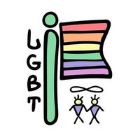 bandeira lgbt e amor casal masculino vetor