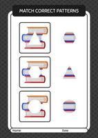 jogo padrão de correspondência com o livro. planilha para crianças pré-escolares, folha de atividades para crianças vetor
