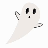 fantasma assustador branco, fantasma voador, ilustração vetorial para o halloween. vetor