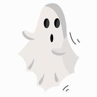 fantasma assustador branco, fantasma voador, ilustração vetorial para o halloween. vetor