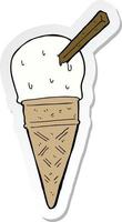 adesivo de um sorvete de desenho animado vetor