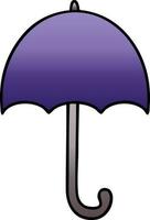 guarda-chuva aberto de desenho animado sombreado gradiente vetor